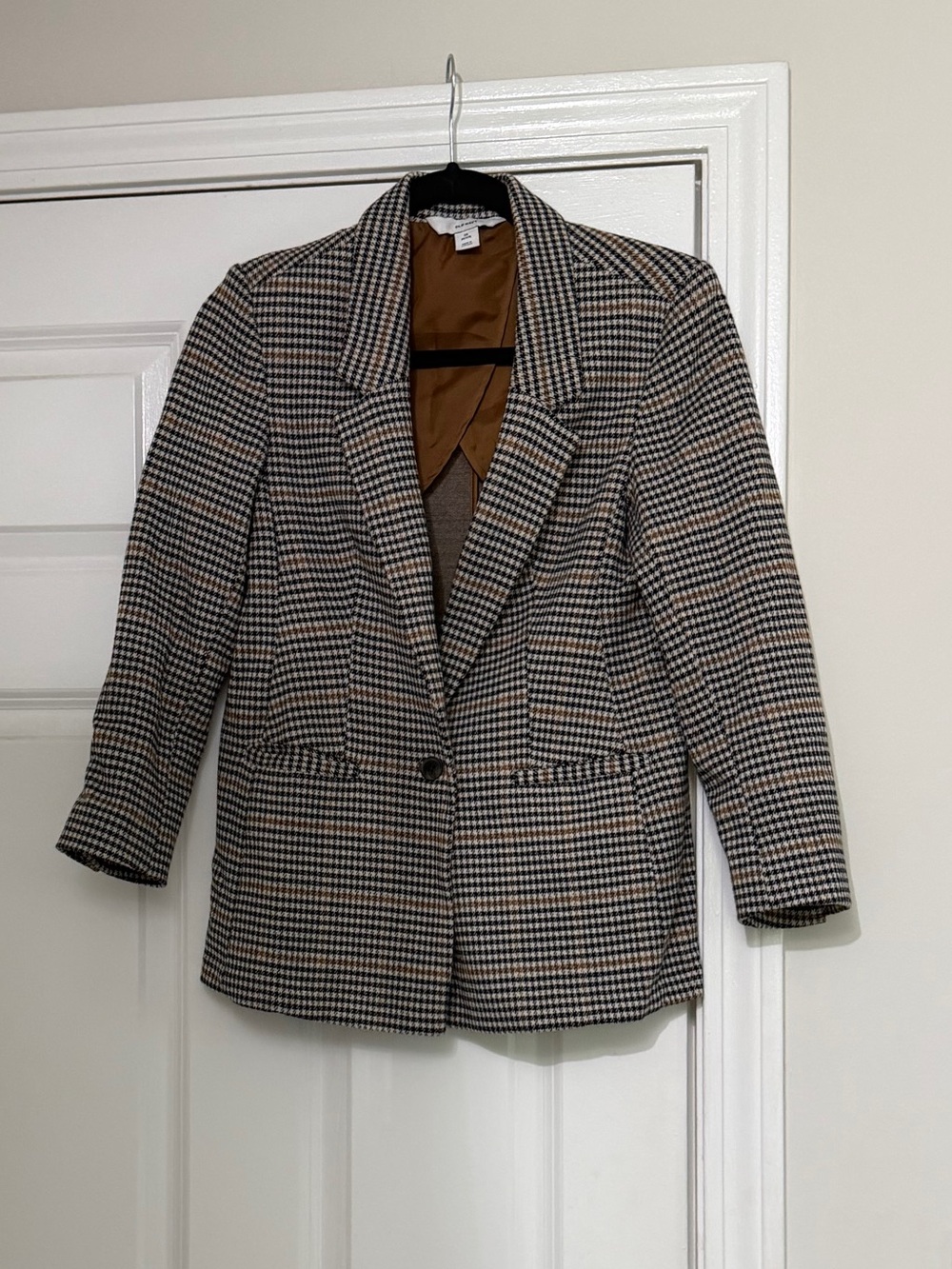 Old Navy Houndstooth Blazer in Brown and Black